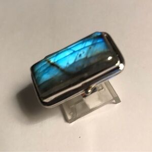 Labradorite Stamped 925 Sterling Silver Ring